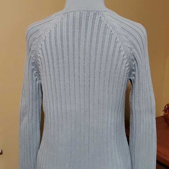 Talbots aqua zip cardigan size S - Picture 2 of 4